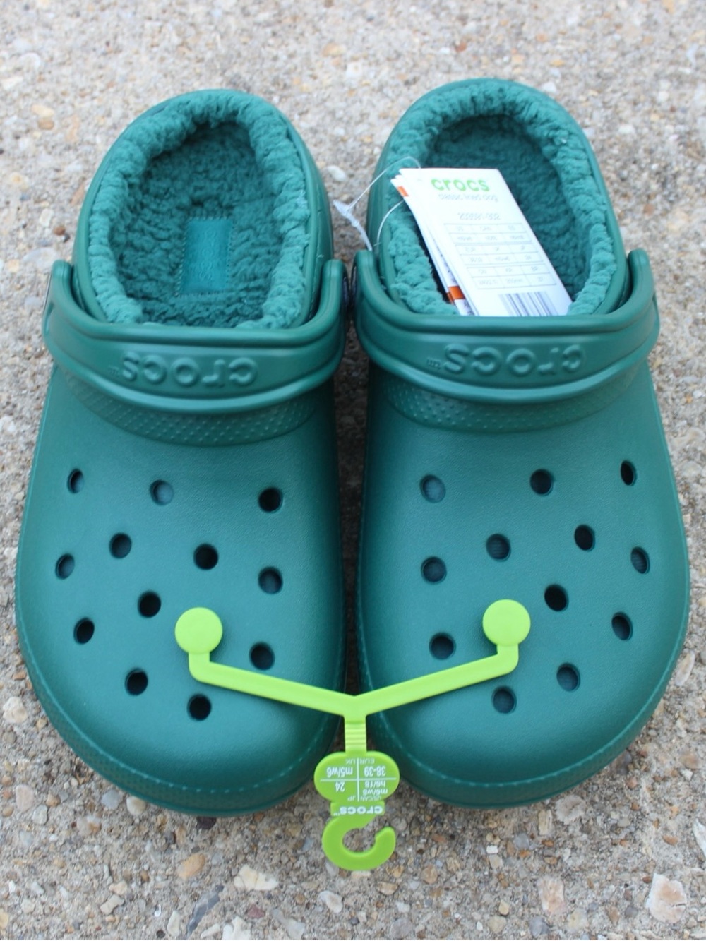 Crocs Classic Emerald Green Lined Clogs Women's Sz 8 (Men's Sz 6)